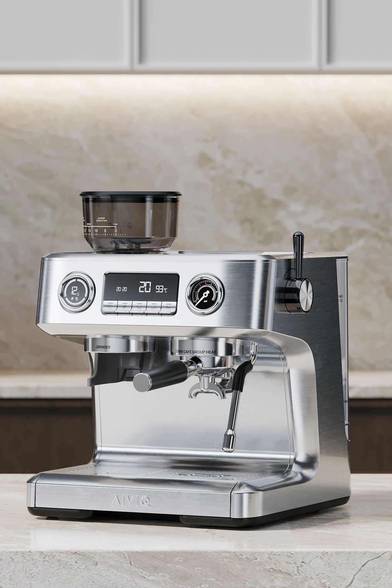 Aspire Advanced espressomaskine - sølvfarvet